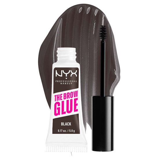 NYX PROFESSIONAL MAKEUP The Brow Glue, Extreme Hold Tinted Eyebrow Gel - Black